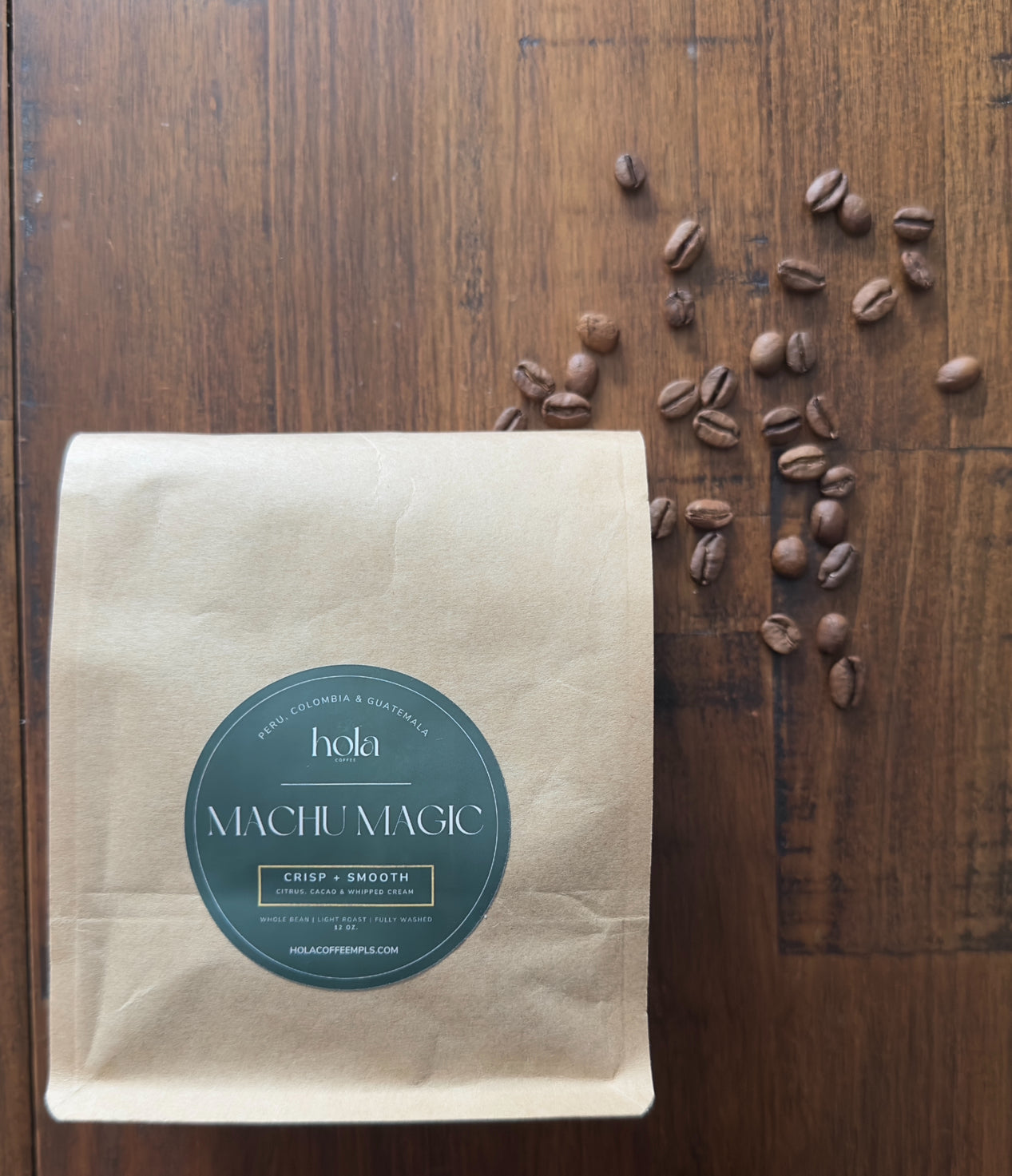 MACHU MAGIC - Latinoamerica Blend - Light Roast by Hola Coffee - Whole Bean or Ground, 12 oz. Bag