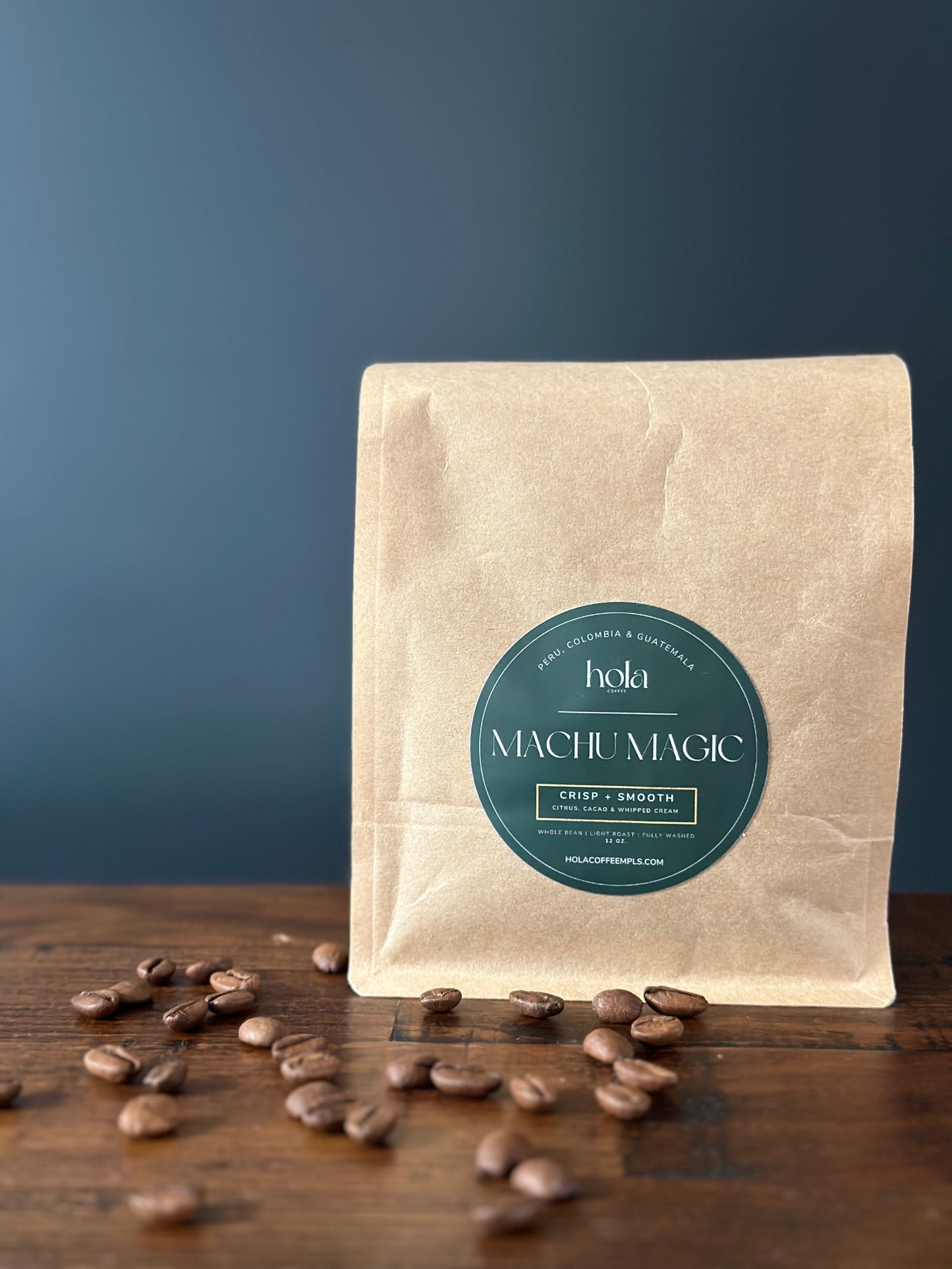 MACHU MAGIC - Latinoamerica Blend - Light Roast by Hola Coffee - Whole Bean or Ground, 12 oz. Bag