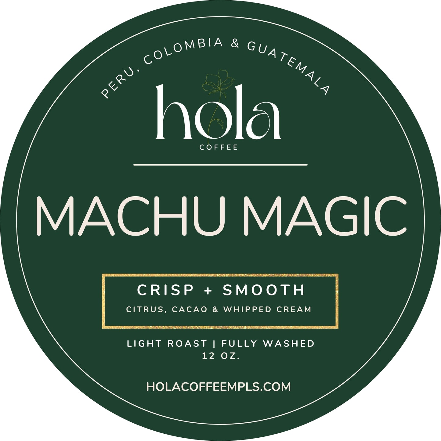 MACHU MAGIC - Latinoamerica Blend - Light Roast by Hola Coffee - Whole Bean or Ground, 12 oz. Bag